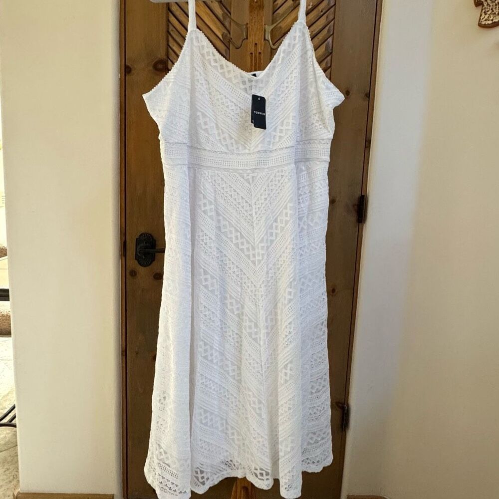 NWT Torrid white lace tank dress 3X pockets